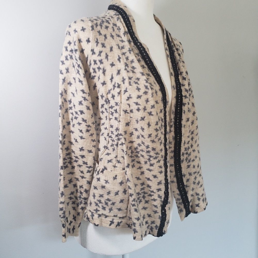 Anthro Sparrow Soft Soaring Bird Print Sweater - image 2